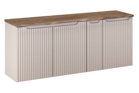 Promotii - Set Mobilier Baie Nova Cashmere 140 cm, cu Blat, Cașmir Mat - COMAD