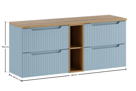 Set Mobilier Baie Nova Denim 140 cm, cu Blat, Denim - COMAD [2]