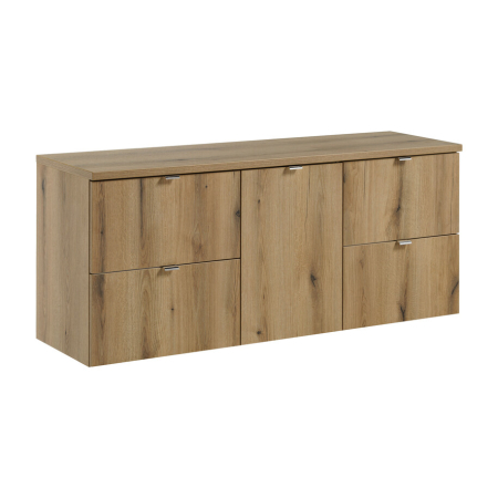 Promotii - Set Mobilier Baie Nova Oak 140 cm, cu Blat, Stejar - COMAD