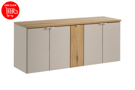 Set Mobilier Baie Viva Cashmere 140 cm, cu blat, Stejar Coast Evoke, Cașmir Mat - COMAD [1]