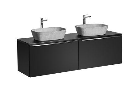 Promotii - Set Mobilier Santa Fe Black 160 cm, cu lavoare de blat, Negru - COMAD
