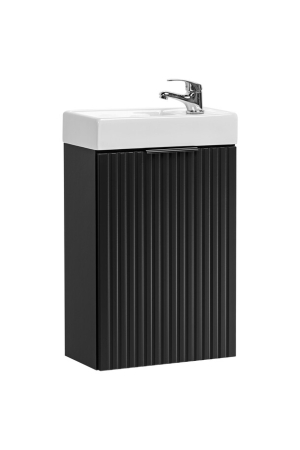 Promotii - Set Mobilier Baie ADEL BLACK 40 cm, cu Lavoar, Negru - COMAD