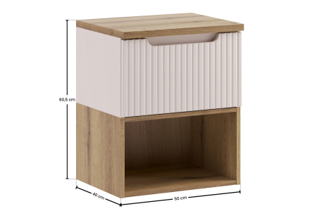 Set Mobilier Baie Nova Cashmere 50 cm, cu Blat, Cașmir Mat - COMAD [2]