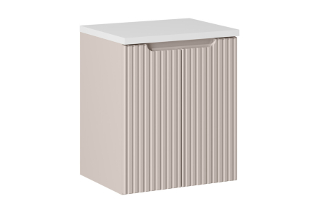 Promotii - Set Mobilier Nova Cashmere 50 cm, cu blat, Alb Mat, Cașmir Mat - COMAD