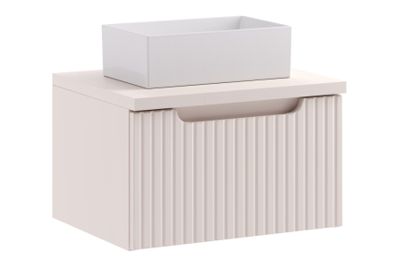 Promotii - Set Mobilier Baie Nova Cashmere 50 cm, cu Blat și Lavoar Gaja, Cașmir Mat - COMAD