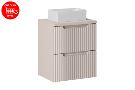 Set Mobilier Baie Nova Cashmere 50 cm, cu Blat și Lavoar Gaja, Cașmir Mat - COMAD [1]