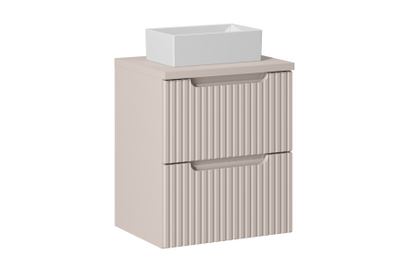 Promotii - Set Mobilier Baie Nova Cashmere 50 cm, cu Blat și Lavoar Gaja, Cașmir Mat - COMAD