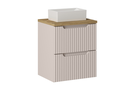 Promotii - Set Mobilier Baie Nova Cashmere 50 cm, cu Blat și Lavoar Gaja, Stejar, Cașmir Mat - COMAD