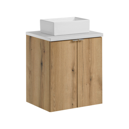 Promotii - Set mobilier 50 cm cu blat și lavoar Gaja pe blat Nova Oak COMAD SET-NOABWHITE50CMDUNGAJA35S5SW