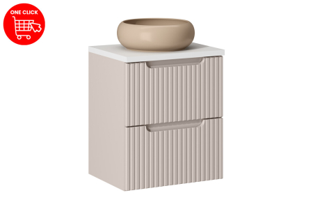 Set mobilier 50 cm cu blat și lavoar Wiki pe blat Nova Cashmere COMAD SET-NOCBWHITE50CMSUNWIKICKIC [1]