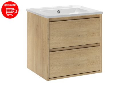 Set Mobilier Baie Viola Cremona 50 cm, cu lavoar, Stejar Cremona - COMAD [1]
