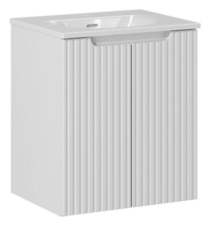 Promotii - Set Mobilier Nova White 50 cm, cu Lavoar, Alb - COMAD