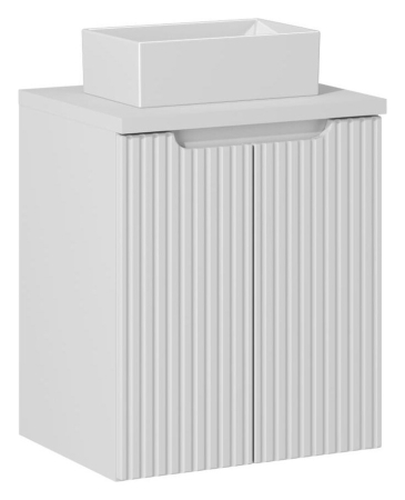 Promotii - Set Mobilier Baie Nova White 50 cm, cu lavoar pe blat, Alb - COMAD