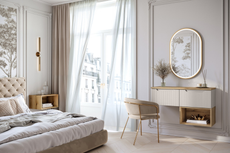 Set Mobilier Baie Nova Cashmere 50 cm, cu Lavoar Sky și Dulap Înalt, Cașmir Mat - COMAD [3]