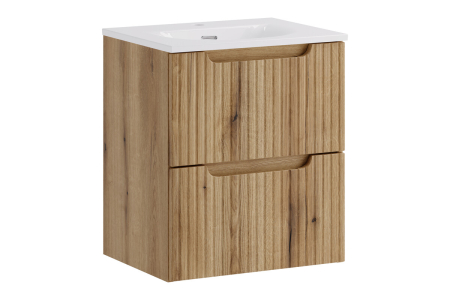 Promotii - Set Mobilier Nova Coast Evoke 50 cm, cu Lavoar SKY, Stejar - COMAD