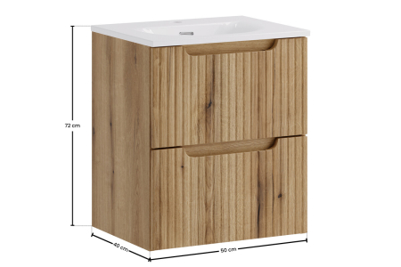 Set Mobilier Nova Coast Evoke 50 cm, cu Lavoar SKY, Stejar - COMAD [2]