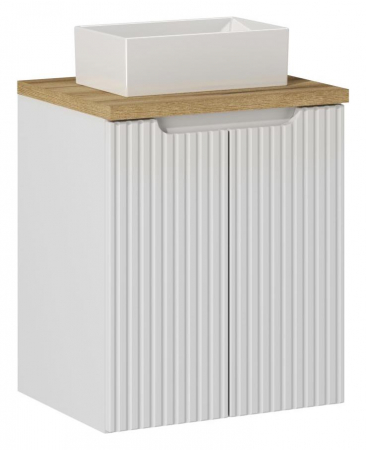 Seturi mobilier baie - Set mobilier baie 50cm cu lavoar pe blat Nova White