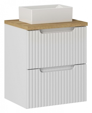 Seturi mobilier baie - Set mobilier baie 50cm cu lavoar pe blat Nova White