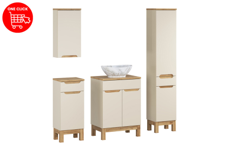 Set mobilier 60 cm cu blat, lavoar pe blat Pati și dulap înalt Bali Cashmere COMAD SET-BAC B WOTAN 60CM UN PATI HC LC [2]