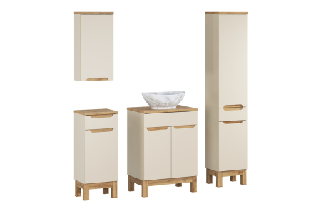 Promotii - Set mobilier 60 cm cu blat, lavoar pe blat Pati și dulap înalt Bali Cashmere COMAD SET-BAC B WOTAN 60CM UN PATI HC LC