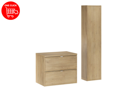 Set Mobilier Baie Terra Cremona 60 cm, cu Blat și Coloană Înaltă, Stejar Cremona - COMAD [1]