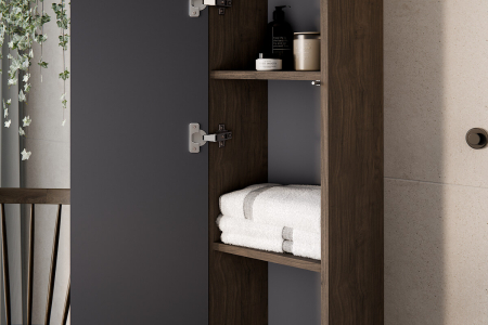 Set Mobilier Baie Terra Villa 80 cm, cu Blat și Coloană, Nuc Villa - COMAD [6]