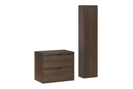 Mobilier Baie - Set Mobilier Terra Villa 60 cm, cu Blat și Coloană Înaltă, Nuc Villa - COMAD