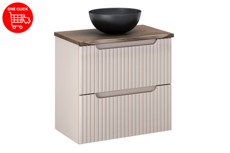 Set Mobilier Baie Nova Cashmere 60 cm, cu Blat și Lavoar Domi, Cașmir Mat - COMAD [1]