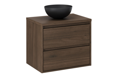 Produse - Set Mobilier Baie Viola Villa 60 cm, cu Blat și Lavoar Domi pe Blat, Nuc Villa - COMAD