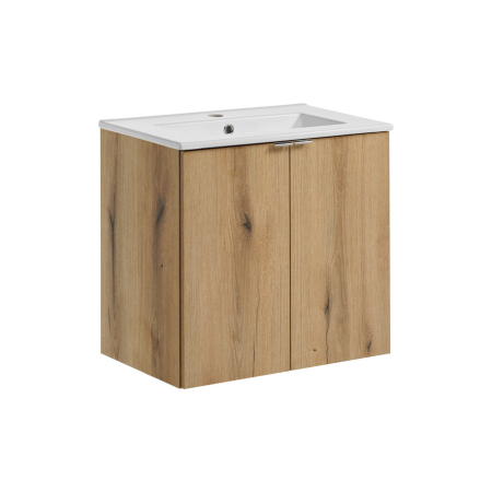 Promotii - Set Mobilier Baie Nova Oak 60 cm, cu lavoar, Stejar Coast Evoke - COMAD
