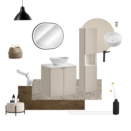 Set Mobilier Baie Viva Cashmere 80 cm, cu blat, Alb Mat, Cașmir Mat - COMAD [4]