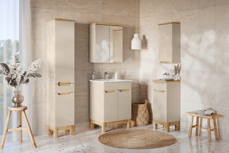 Set Mobilier Baie Bali Cashmere 60 cm, cu Lavoar Lava, Cașmir Mat - COMAD [4]