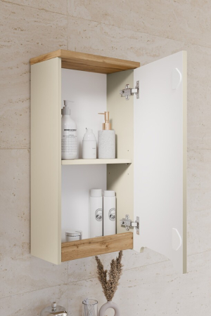 Set mobilier 60 cm cu blat, lavoar pe blat Pati, dulap înalt și dulap cu oglindă Bali Cashmere COMAD SET-BAC B WOTAN 60CM UN PATI HC MC [11]