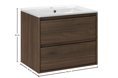 Set Mobilier Viola Villa 60 cm, cu Lavoar Lava, Nuc Villa - COMAD [2]