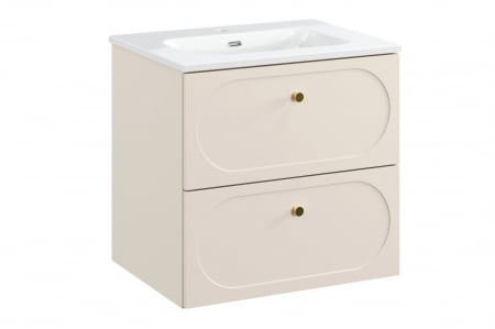 Seturi mobilier baie - Set mobilier baie 60 cm cu lavoar Fly Donna Sand, COMAD