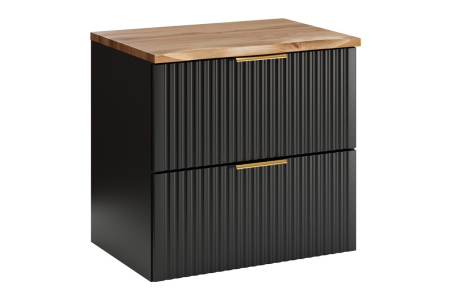 Promotii - Set Mobilier Adel Black 60 cm, cu blat, Negru Mat - COMAD