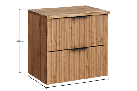 Set Mobilier Baie Adel Oak 60 cm, cu Blat, Stejar Wotan - COMAD [2]