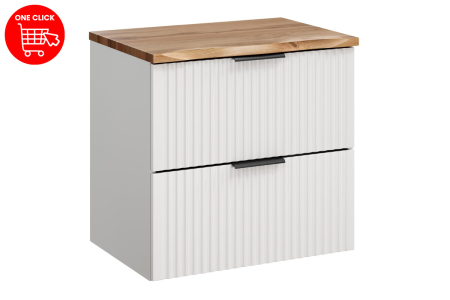Set Mobilier Baie Adel White 60 cm, cu blat, Alb Mat - COMAD [1]