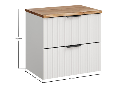 Set Mobilier Baie Adel White 60 cm, cu blat, Alb Mat - COMAD [2]