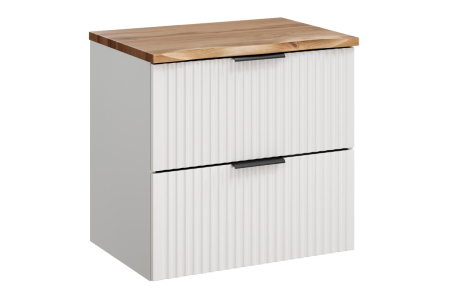 Promotii - Set Mobilier Baie Adel White 60 cm, cu blat, Alb Mat - COMAD