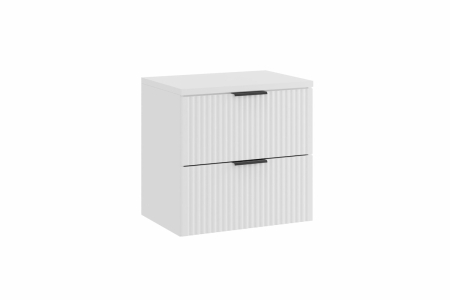 Promotii - Set Mobilier Baie Adel White 60 cm, cu Blat, Alb Mat - COMAD