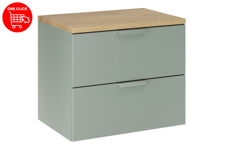 Set Mobilier Baie Aster Green 60 cm, cu Blat, Verde Mat - COMAD [1]