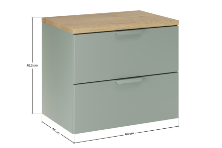 Set Mobilier Baie Aster Green 60 cm, cu Blat, Verde Mat - COMAD [2]