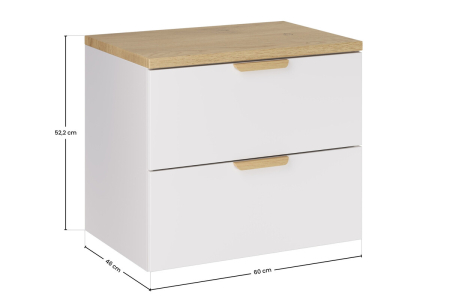 Set Mobilier Aster White 60 cm, cu Blat, Alb Mat, Stejar Cremona - COMAD [2]