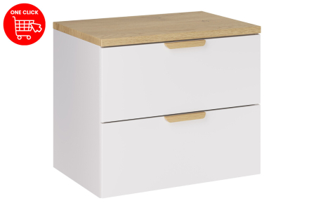 Set Mobilier Aster White 60 cm, cu Blat, Alb Mat, Stejar Cremona - COMAD [1]