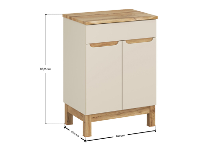 Set Mobilier Baie Bali Cashmere 60 cm, cu Blat, Cașmir Mat - COMAD [3]