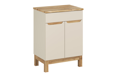 Promotii - Set Mobilier Baie Bali Cashmere 60 cm, cu Blat, Cașmir Mat - COMAD