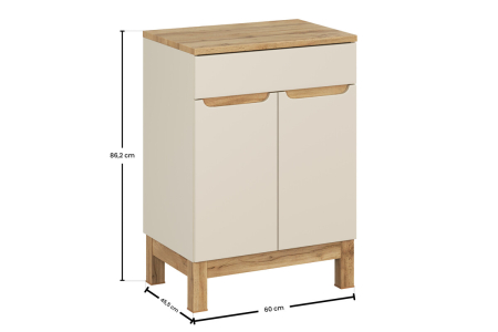 Set Mobilier Baie Bali Cashmere 60 cm, cu Blat, Cașmir Mat - COMAD [3]