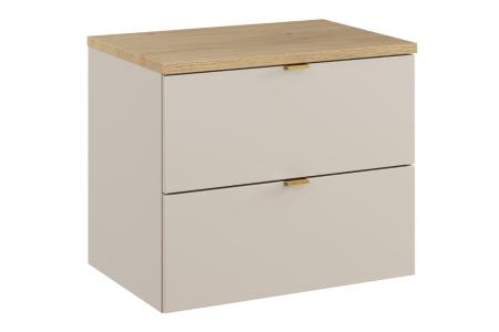 Promotii - Set Mobilier Baie Dalia Cashmere 60 cm, cu blat, Stejar Cremona, Cașmir Mat - COMAD