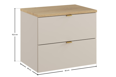 Set Mobilier Baie Dalia Cashmere 60 cm, cu blat, Stejar Cremona, Cașmir Mat - COMAD [2]